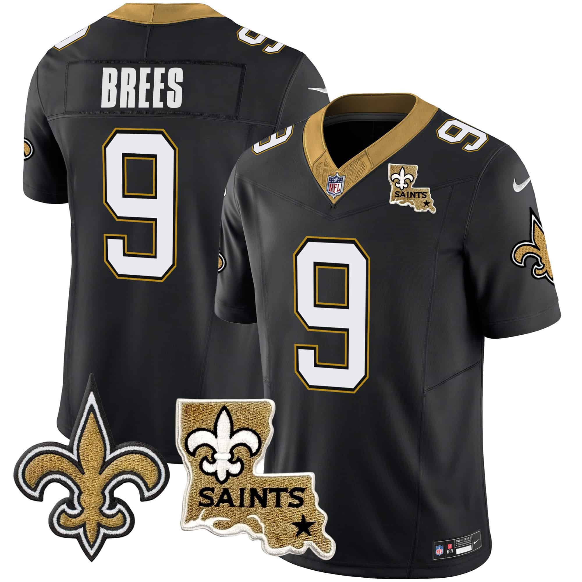 Men New Orleans Saints #9 Brees Black 2024 Nike Vapor Limited NFL Jersey style 1->indianapolis colts->NFL Jersey